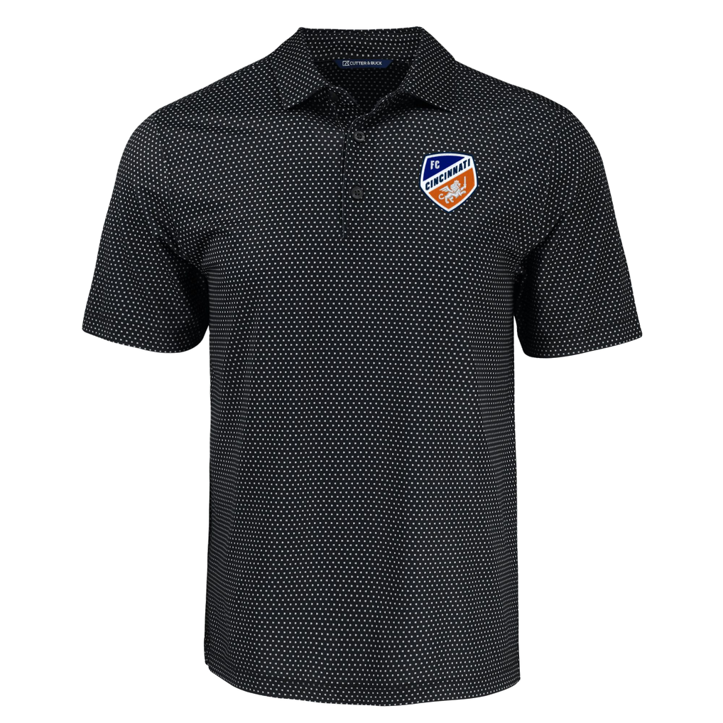  FC Cincinnati Cutter & Buck Pike Eco Shadow Check Print Recycled Polo - Black